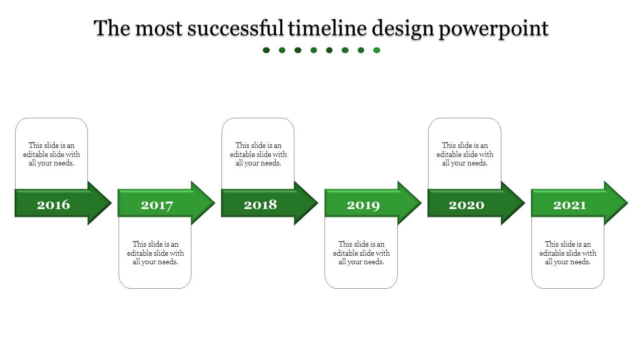 Stunning Timeline Presentation PowerPoint In Green Color